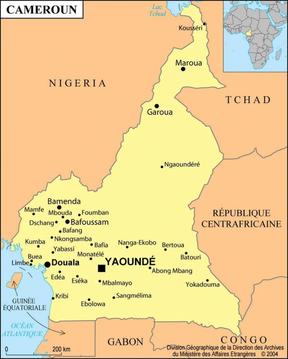 Mapa de douala Camerún