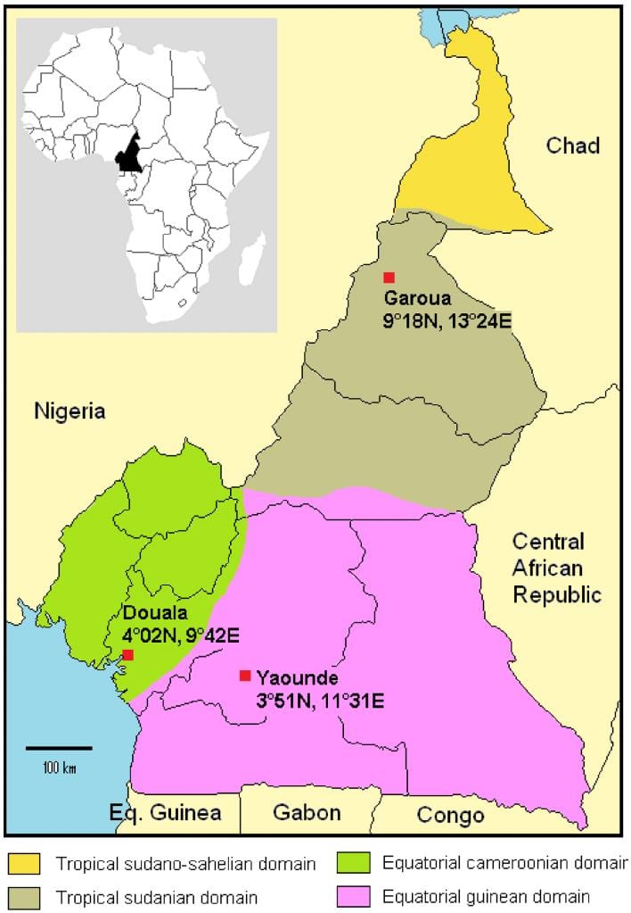 Mapa de Camerún clima
