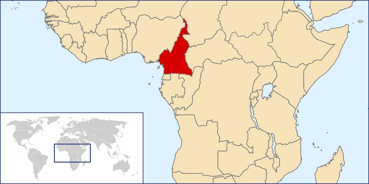 Mapa de localización Camerún