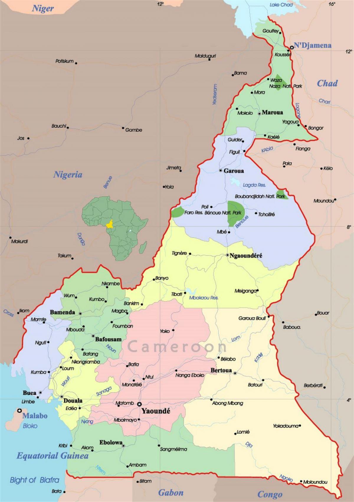 Camerún áfrica mapa
