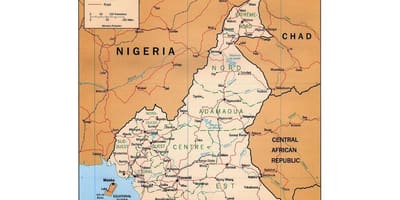 Mapa do sur de Camerún