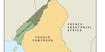 Mapa de uno estado de Camerún